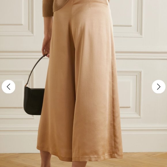 New S 2 VINCE Wool Wide Leg Cullotes Trousers Pants Beige Ginger Elegant - Picture 2 of 10